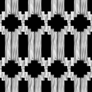 Aztek elementleri. Elle kumandalı tasarım. Etnik boho süsü. Kusursuz bir geçmişi var. Kabile motifi. Web tasarımı veya yazdırma için vektör illüstrasyonu.