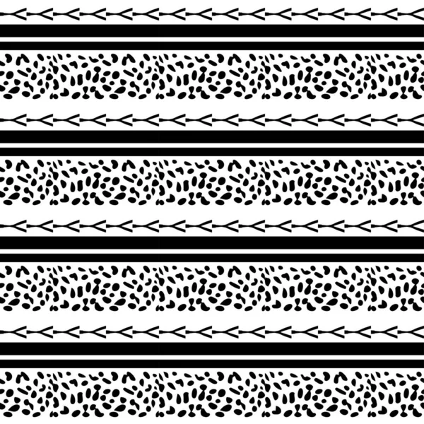 Zökkenőmentes Háttér Zebra Csíkokkal Leopárd Foltokkal Fekete Fehér Design Afrikai — Stock Vector