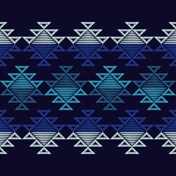 Aztekiska Element Design Med Manuell Kläckning Etnisk Boho Prydnad Sömlös — Stock vektor