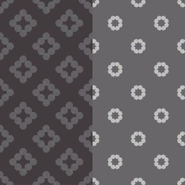 İki desenli bir set. Elle kumandalı tasarım. Etnik boho süsü. Kusursuz bir geçmişi var. Kabile motifi. Web tasarımı veya yazdırma için vektör illüstrasyonu.