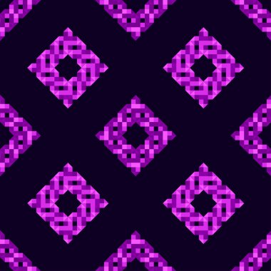 Kare ve üçgenlerin geometrik şekilleri. Elmas Parıltısı. Kusursuz desen. Web tasarımı veya yazdırma için vektör illüstrasyonu.