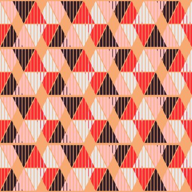 Aztek elementleri. Çizgili üçgenler. Etnik boho süsü. Kusursuz bir geçmişi var. Kabile motifi. Web tasarımı veya yazdırma için vektör illüstrasyonu.