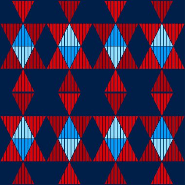 Aztek elementleri. Çizgili üçgenler. Etnik boho süsü. Kusursuz bir geçmişi var. Kabile motifi. Web tasarımı veya yazdırma için vektör illüstrasyonu.