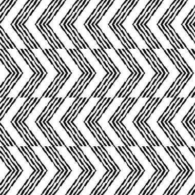 Eğri çizgili siyah beyaz figürler. Etnik boho süsü. Kusursuz bir geçmişi var. Kabile motifi. Web tasarımı veya yazdırma için vektör illüstrasyonu.