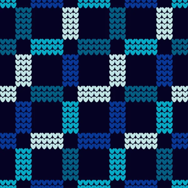 Motif Tricoté Sans Couture Bleu Dessin Norvégien Pull Chaud Illustration — Image vectorielle