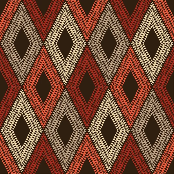 Rhombussen Patroonstructuur Etnische Boho Ornament Naadloze Achtergrond Vector Illustratie Voor — Stockvector