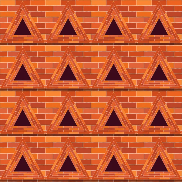 Mosaic Bricks Windows Red Seamless Background Means Device Masonry Walls — Stock Vector