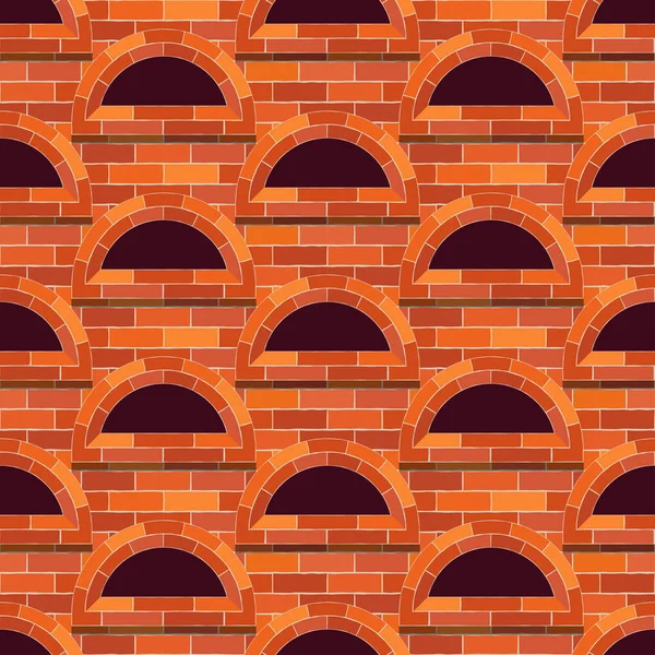 Mosaico Ladrillos Ventanas Rojo Fondo Sin Fisuras Medios Para Dispositivo — Vector de stock