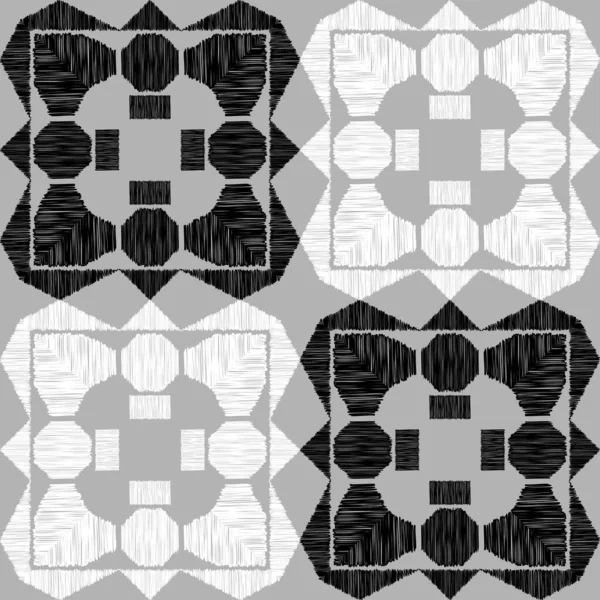 Αζτέκικα Στοιχεία Σχεδιασμός Χειροκίνητη Εκκόλαψη Εθνικό Στολίδι Boho Απρόσκοπτη Φόντο — Διανυσματικό Αρχείο