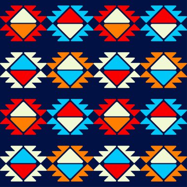 Aztek elementleri. Kusursuz desen. Geometri. Etnik boho süsü. Kabile motifi. Web tasarımı veya yazdırma için vektör illüstrasyonu.