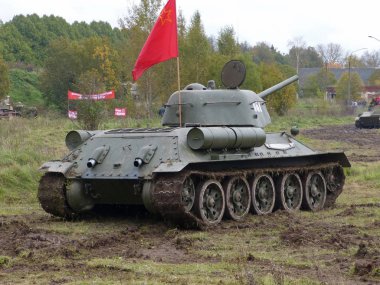 russian tank of the Second World War clipart