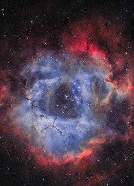 Rozet Bulutsusu, büyük bir küresel bölgeye (dar bant ışık yılında Ngc 2244 Tekboynuz takımyıldızı)