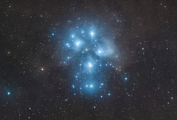 Der Plejaden Sternhaufen Sternbild Stier Messier Stockbild