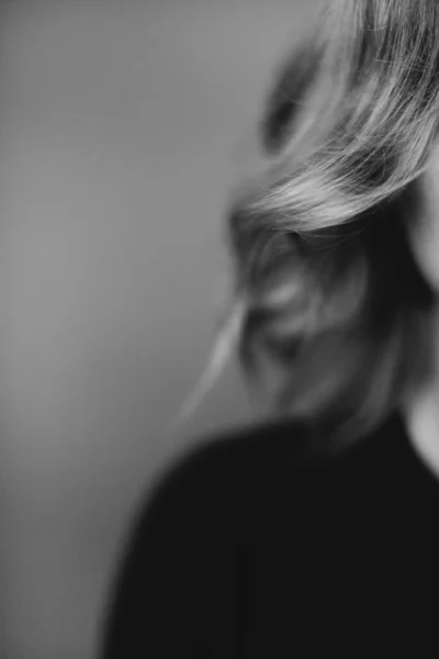 Mode Kunst Studio Schwarz Weiß Porträt Der Schönen Mädchen — Stockfoto