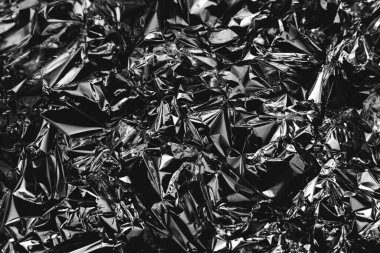 Buruşmuş gümüş folyo, parlak buruşuk folyo.