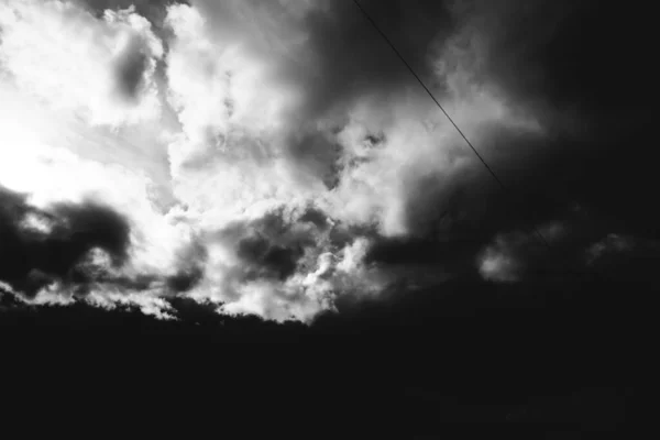 Черно Белый Пейзаж Фото Неба — стоковое фото