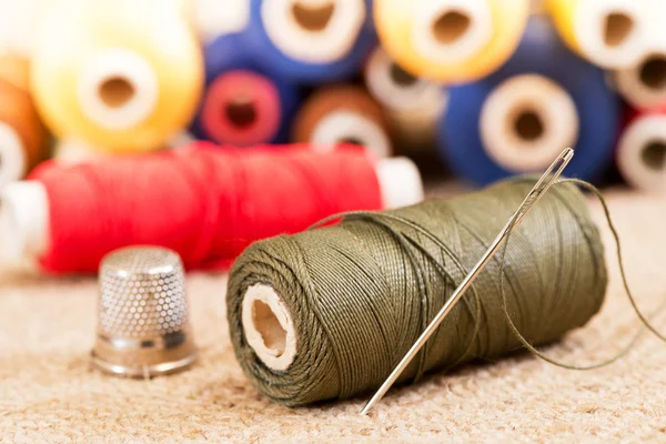 Sewing kit in the workroom — Stock Photo, Image