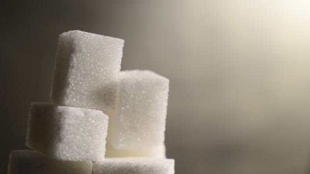 Des cubes de sucre. Les cubes se déplacent. pas de son, en temps réel — Video