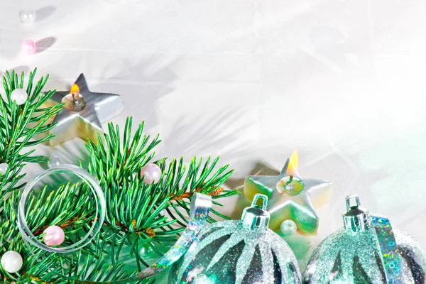 Silver Christmas Background — Stock Photo, Image