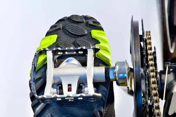 Dettaglio della pista ciclabile con il pedale — Foto Stock