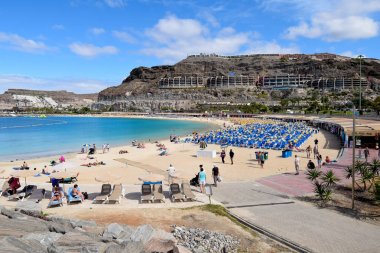 GRAN CANARIA, SPAIN- March 24, 2017:  Playa de Amadores is a pop