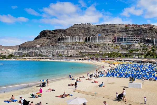 GRAN CANARIA, SPAIN- March 24, 2017:  Playa de Amadores is a pop