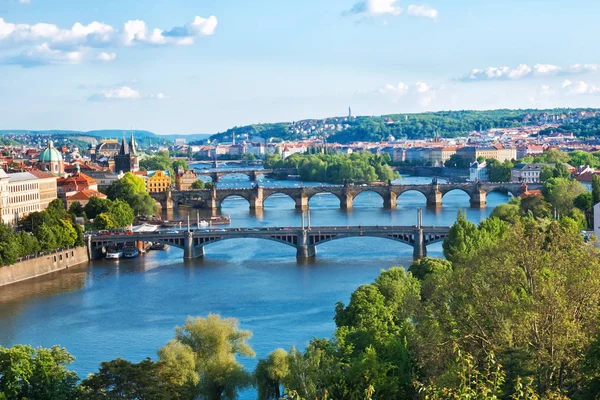 Prag köprü yazın. Çek Cumhuriyeti. — Stok fotoğraf