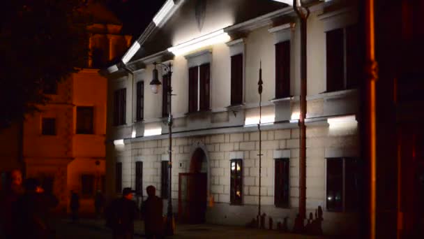 LOUNY, RÉPUBLIQUE TCHÈQUE - 14 JUILLET 2017 : Light Festival KOUZLO SVETLA - La magie de la lumière. Installation de la lumière de Pavel Mrkus et Frantiek Pechek - CELLS . — Video