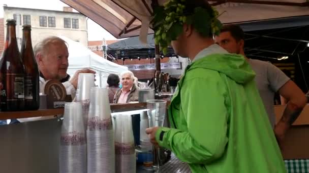 Zatec, Tsjechië - 2 September 2017: Zatec hop en bierfestival — Stockvideo