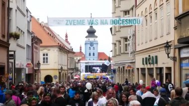 Zatec, Çek Cumhuriyeti - 2 Eylül 2017: Zatec atlama ve bira Festivali