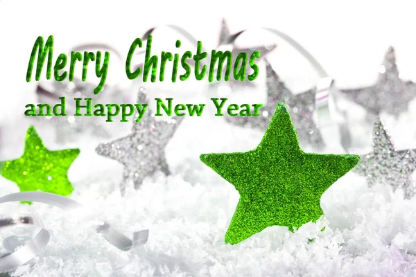 Kerstmis achtergrond met sterren en schrijven Merry Christmas — Stockfoto