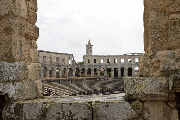 PULA, CROÁCIA - SETEMBRO 1, 2017: A arena Pula na Croácia. Th... — Fotografia de Stock