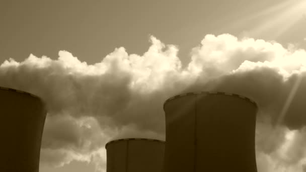 Centrale Électrique Pocerady République Tchèque Sous Soleil — Video