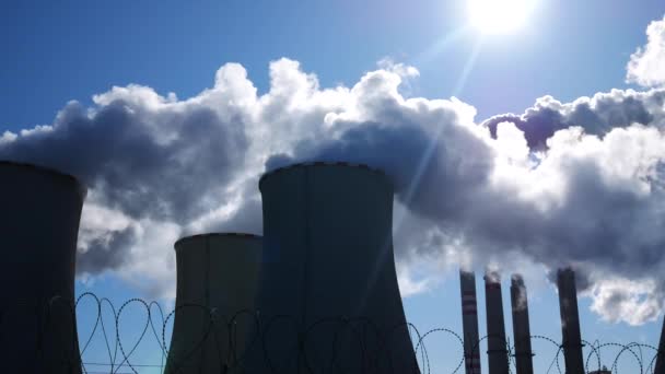 Centrale Électrique Pocerady République Tchèque Sous Soleil — Video