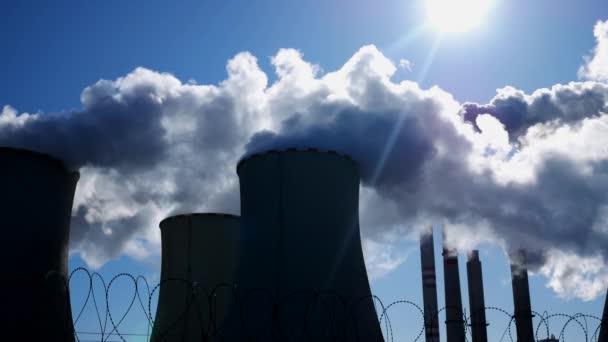 Centrale Électrique Pocerady République Tchèque Sous Soleil — Video