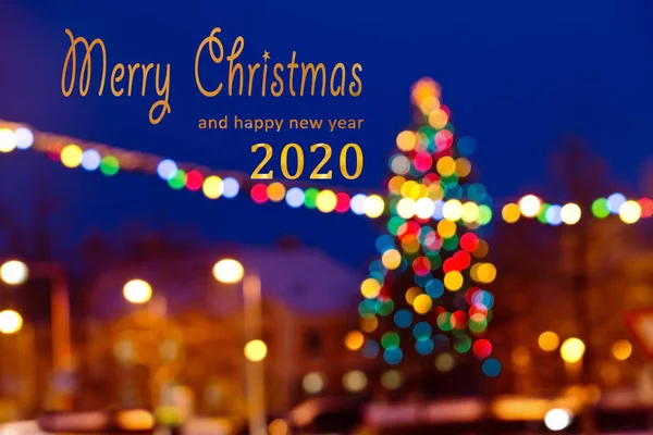 Fondo de Navidad con texto Feliz Navidad 2020 — Foto de Stock