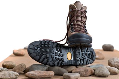 Stüdyoda bir çift yürüyüş botu.