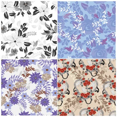 Dikişsiz çiçek deseni