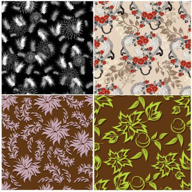 Dikişsiz çiçek deseni