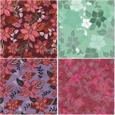 Vektör yay soyut arkaplan çiçekleri pürüzsüz desen