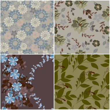 Vektör yay soyut arkaplan çiçekleri pürüzsüz desen