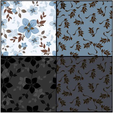 Vektör yay soyut arkaplan çiçekleri pürüzsüz desen