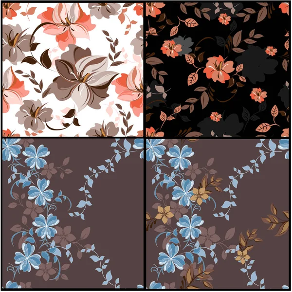 Vector primavera abstracto fondo flores patrón sin costuras — Vector de stock