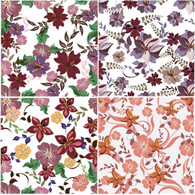 Vektör yay soyut arkaplan çiçekleri pürüzsüz desen