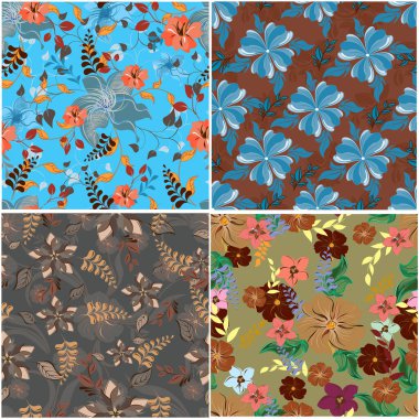 Vektör yay soyut arkaplan çiçekleri pürüzsüz desen