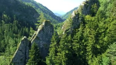 Gürcistan. Dağ manzarası üzerinde uçan