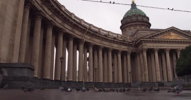View of the Kazan Cathedral, Nevsky Prospekt — Stock Video