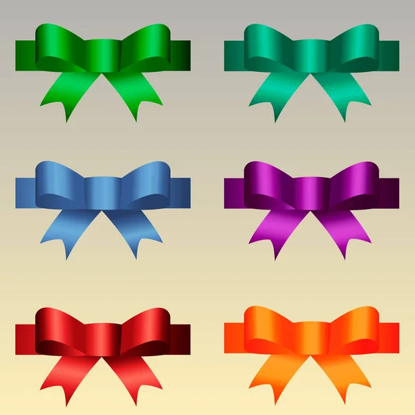 Colored satin bows — Stock Vector