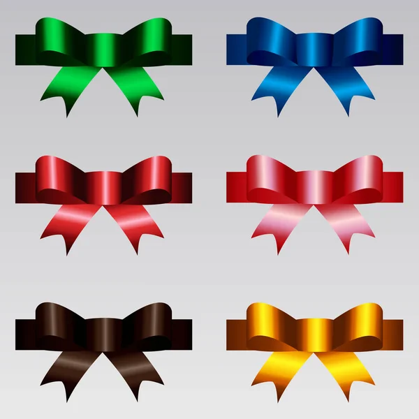 Colored satin bows — Stock Vector