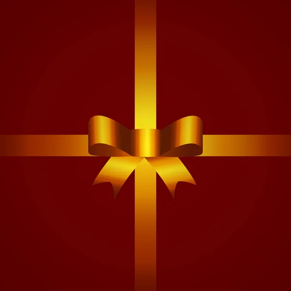 Arc cadeau en satin doré — Image vectorielle